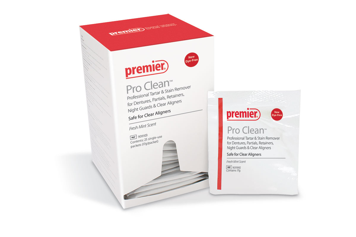 Premier Pro Clean Professional Tarter and Stain Remover. Dye free!